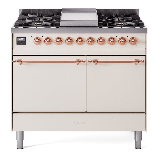 ILVE Nostalgie II 40" Dual Fuel Range with 6 Sealed Burners + Griddle Solid Door - UPD40FQNMP - Image 5
