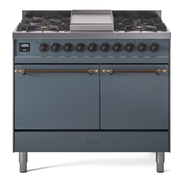 ILVE Nostalgie II 40" Dual Fuel Range with 6 Sealed Burners + Griddle Solid Door - UPD40FQNMP - Image 6