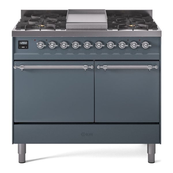 ILVE Nostalgie II 40" Dual Fuel Range with 6 Sealed Burners + Griddle Solid Door - UPD40FQNMP - Image 7