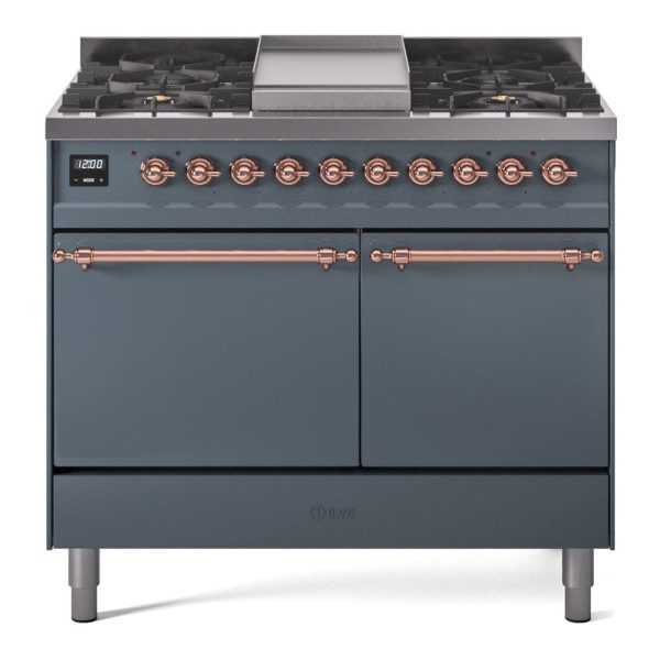 ILVE Nostalgie II 40" Dual Fuel Range with 6 Sealed Burners + Griddle Solid Door - UPD40FQNMP - Image 9