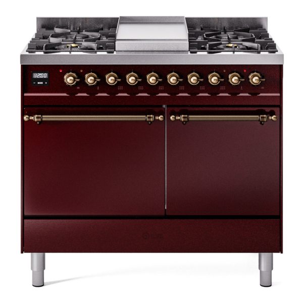 ILVE Nostalgie II 40" Dual Fuel Range with 6 Sealed Burners + Griddle Solid Door - UPD40FQNMP - Image 14