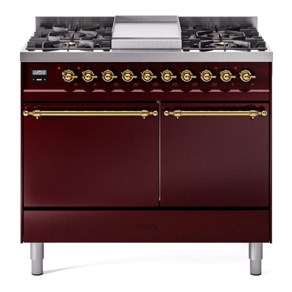 ILVE Nostalgie II 40" Dual Fuel Range with 6 Sealed Burners + Griddle Solid Door - UPD40FQNMP - Image 16