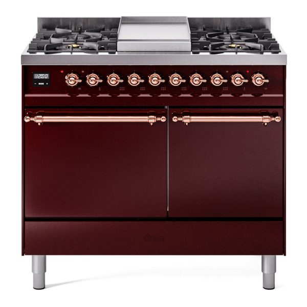 ILVE Nostalgie II 40" Dual Fuel Range with 6 Sealed Burners + Griddle Solid Door - UPD40FQNMP - Image 17