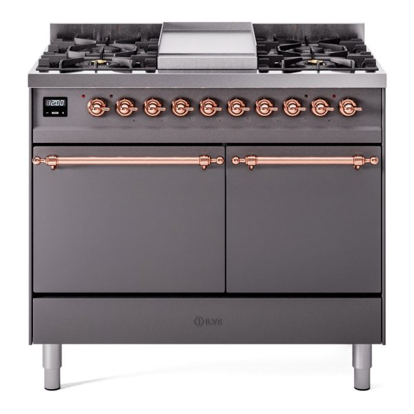 ILVE Nostalgie II 40" Dual Fuel Range with 6 Sealed Burners + Griddle Solid Door - UPD40FQNMP - Image 26