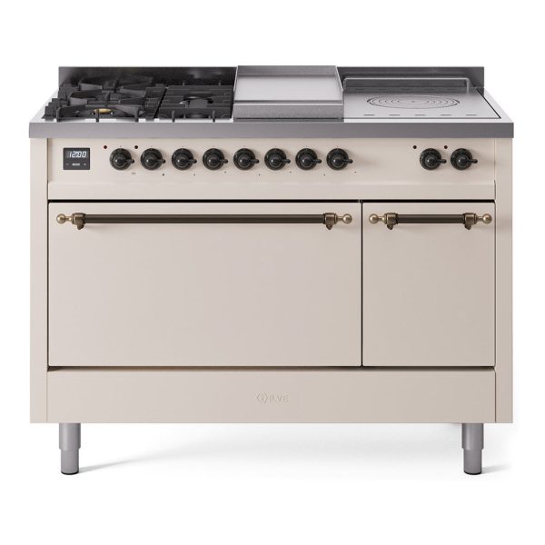 ILVE Nostalgie II 48" Dual Fuel Range with 5 Sealed Burners + Griddle + French Top Solid Door - UP48FSQNMP - Image 2