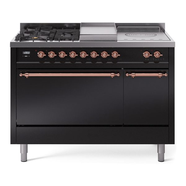 ILVE Nostalgie II 48" Dual Fuel Range with 5 Sealed Burners + Griddle + French Top Solid Door - UP48FSQNMP - Image 13