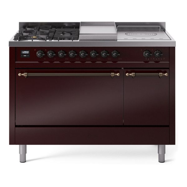 ILVE Nostalgie II 48" Dual Fuel Range with 5 Sealed Burners + Griddle + French Top Solid Door - UP48FSQNMP - Image 14