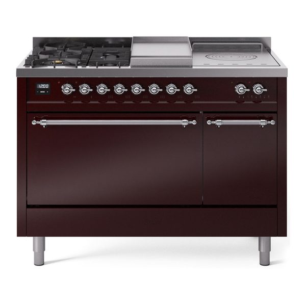 ILVE Nostalgie II 48" Dual Fuel Range with 5 Sealed Burners + Griddle + French Top Solid Door - UP48FSQNMP - Image 15