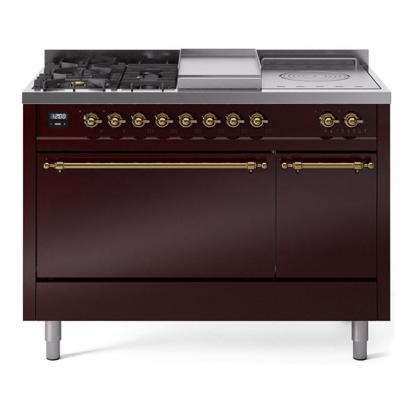ILVE Nostalgie II 48" Dual Fuel Range with 5 Sealed Burners + Griddle + French Top Solid Door - UP48FSQNMP - Image 16