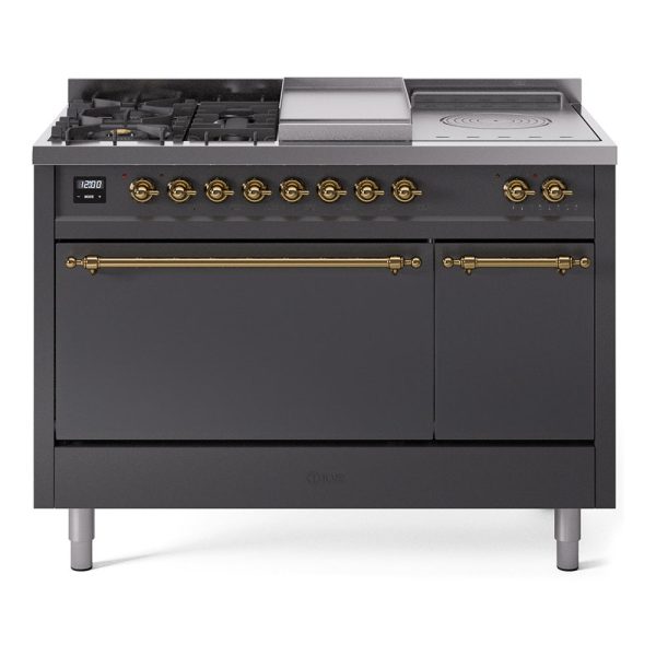 ILVE Nostalgie II 48" Dual Fuel Range with 5 Sealed Burners + Griddle + French Top Solid Door - UP48FSQNMP - Image 28