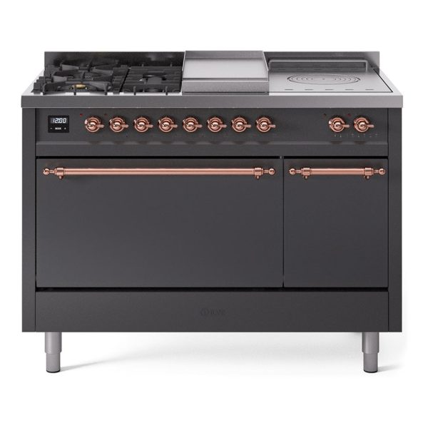 ILVE Nostalgie II 48" Dual Fuel Range with 5 Sealed Burners + Griddle + French Top Solid Door - UP48FSQNMP - Image 29