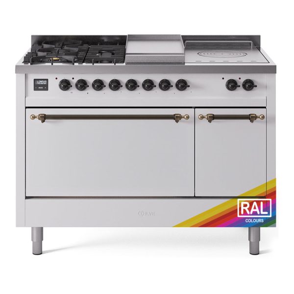 ILVE Nostalgie II 48" Dual Fuel Range with 5 Sealed Burners + Griddle + French Top Solid Door - UP48FSQNMP - Image 30