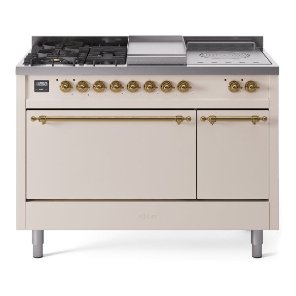 ILVE Nostalgie II 48" Dual Fuel Range with 5 Sealed Burners + Griddle + French Top Solid Door - UP48FSQNMP - Image 4