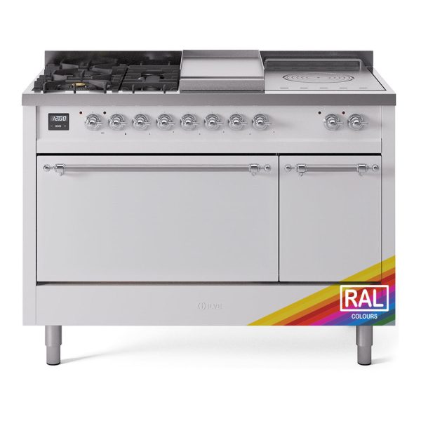 ILVE Nostalgie II 48" Dual Fuel Range with 5 Sealed Burners + Griddle + French Top Solid Door - UP48FSQNMP - Image 31