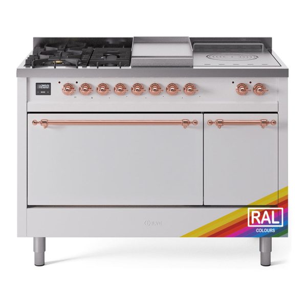 ILVE Nostalgie II 48" Dual Fuel Range with 5 Sealed Burners + Griddle + French Top Solid Door - UP48FSQNMP - Image 33