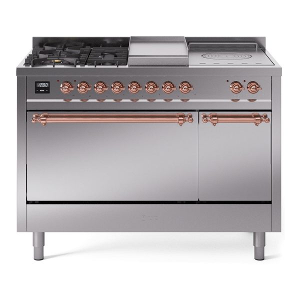 ILVE Nostalgie II 48" Dual Fuel Range with 5 Sealed Burners + Griddle + French Top Solid Door - UP48FSQNMP - Image 37