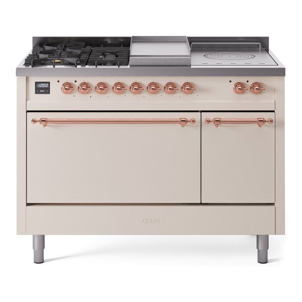 ILVE Nostalgie II 48" Dual Fuel Range with 5 Sealed Burners + Griddle + French Top Solid Door - UP48FSQNMP - Image 5