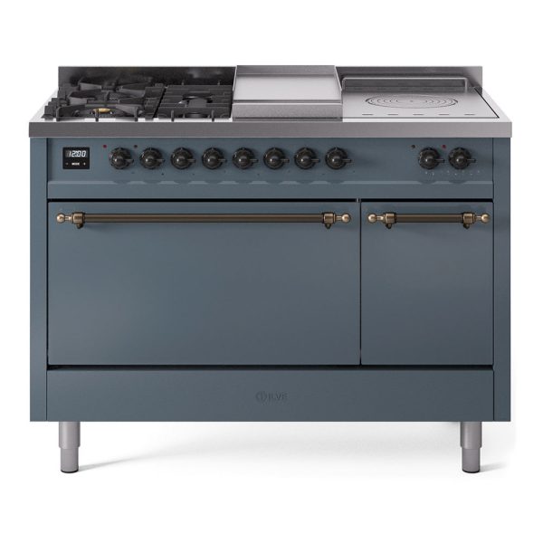 ILVE Nostalgie II 48" Dual Fuel Range with 5 Sealed Burners + Griddle + French Top Solid Door - UP48FSQNMP - Image 6