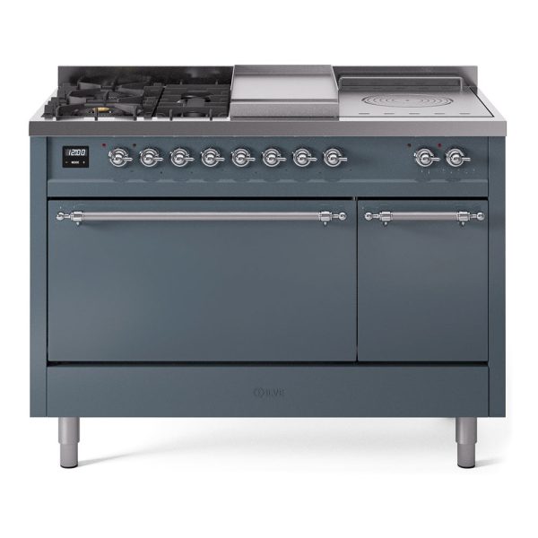 ILVE Nostalgie II 48" Dual Fuel Range with 5 Sealed Burners + Griddle + French Top Solid Door - UP48FSQNMP - Image 7