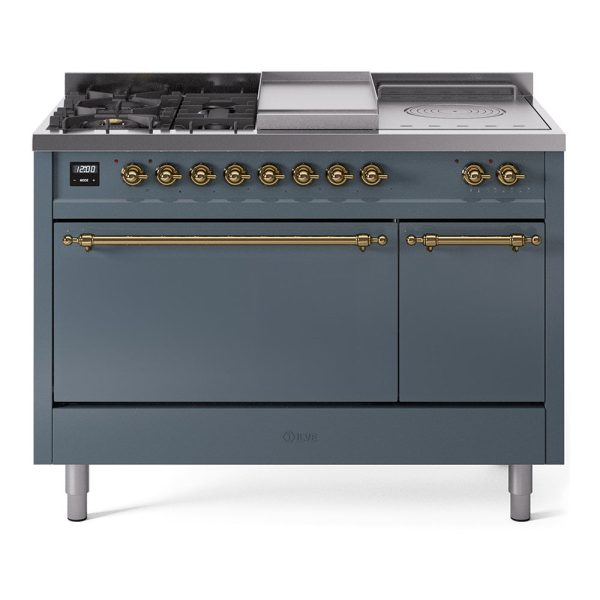 ILVE Nostalgie II 48" Dual Fuel Range with 5 Sealed Burners + Griddle + French Top Solid Door - UP48FSQNMP - Image 8