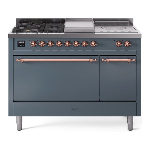 ILVE Nostalgie II 48" Dual Fuel Range with 5 Sealed Burners + Griddle + French Top Solid Door - UP48FSQNMP - Image 9