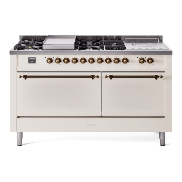 ILVE Nostalgie II 60" Dual Fuel Range with 7 Sealed Burners + Griddle + French Top Solid Door - UP60FSQNMP - Image 2