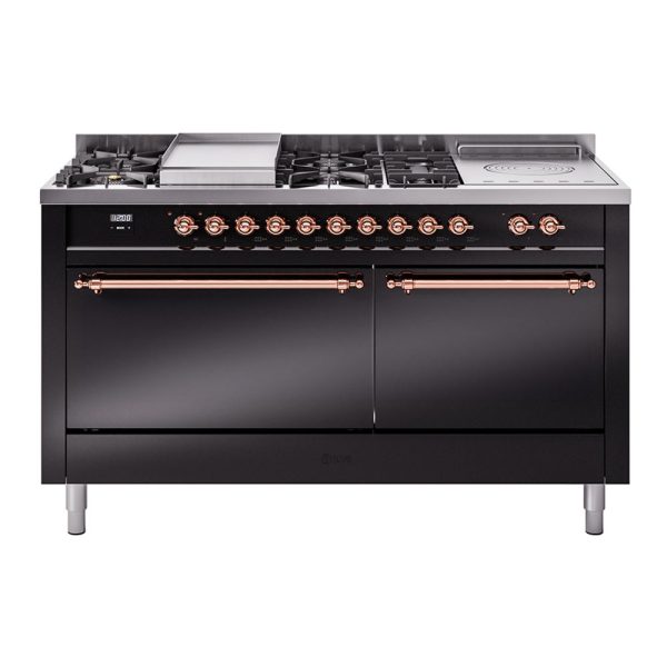 ILVE Nostalgie II 60" Dual Fuel Range with 7 Sealed Burners + Griddle + French Top Solid Door - UP60FSQNMP - Image 41