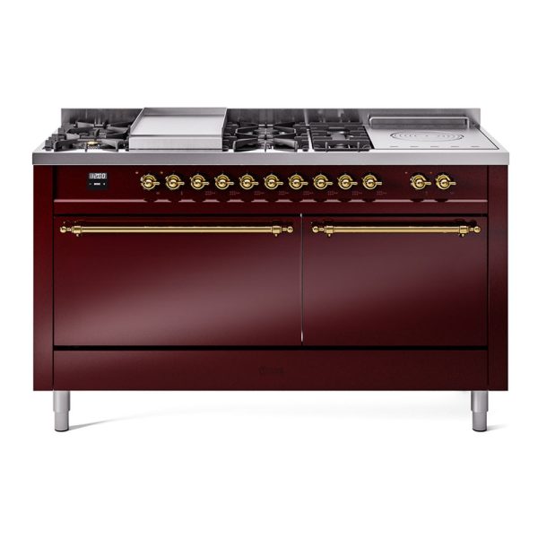 ILVE Nostalgie II 60" Dual Fuel Range with 7 Sealed Burners + Griddle + French Top Solid Door - UP60FSQNMP - Image 12