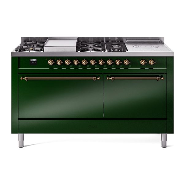 ILVE Nostalgie II 60" Dual Fuel Range with 7 Sealed Burners + Griddle + French Top Solid Door - UP60FSQNMP - Image 14