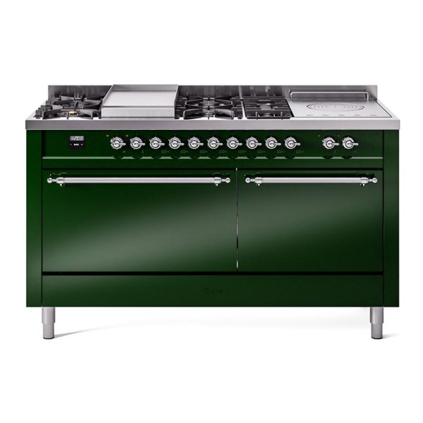 ILVE Nostalgie II 60" Dual Fuel Range with 7 Sealed Burners + Griddle + French Top Solid Door - UP60FSQNMP - Image 15