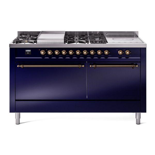ILVE Nostalgie II 60" Dual Fuel Range with 7 Sealed Burners + Griddle + French Top Solid Door - UP60FSQNMP - Image 18