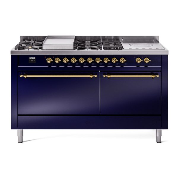 ILVE Nostalgie II 60" Dual Fuel Range with 7 Sealed Burners + Griddle + French Top Solid Door - UP60FSQNMP - Image 20