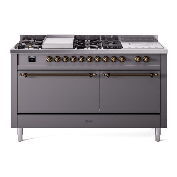 ILVE Nostalgie II 60" Dual Fuel Range with 7 Sealed Burners + Griddle + French Top Solid Door - UP60FSQNMP - Image 22