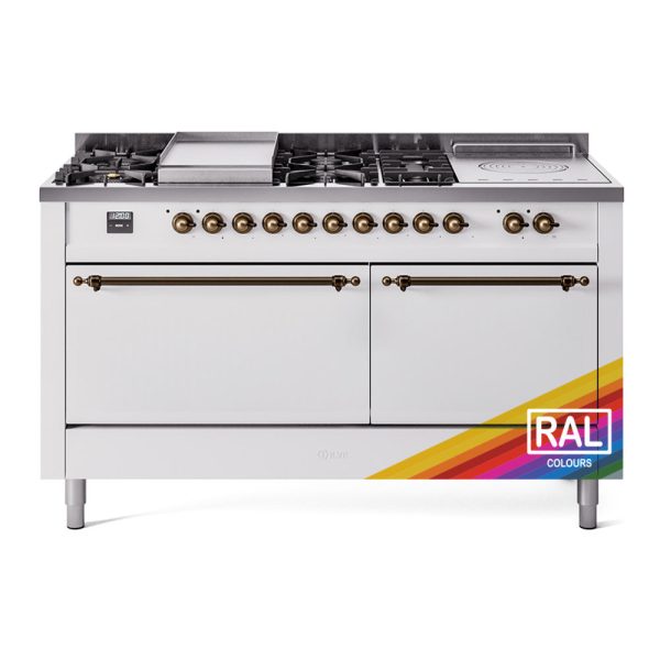 ILVE Nostalgie II 60" Dual Fuel Range with 7 Sealed Burners + Griddle + French Top Solid Door - UP60FSQNMP - Image 26