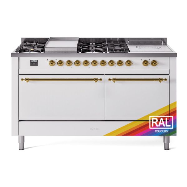 ILVE Nostalgie II 60" Dual Fuel Range with 7 Sealed Burners + Griddle + French Top Solid Door - UP60FSQNMP - Image 28