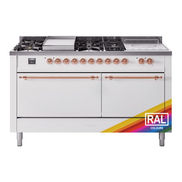 ILVE Nostalgie II 60" Dual Fuel Range with 7 Sealed Burners + Griddle + French Top Solid Door - UP60FSQNMP - Image 29