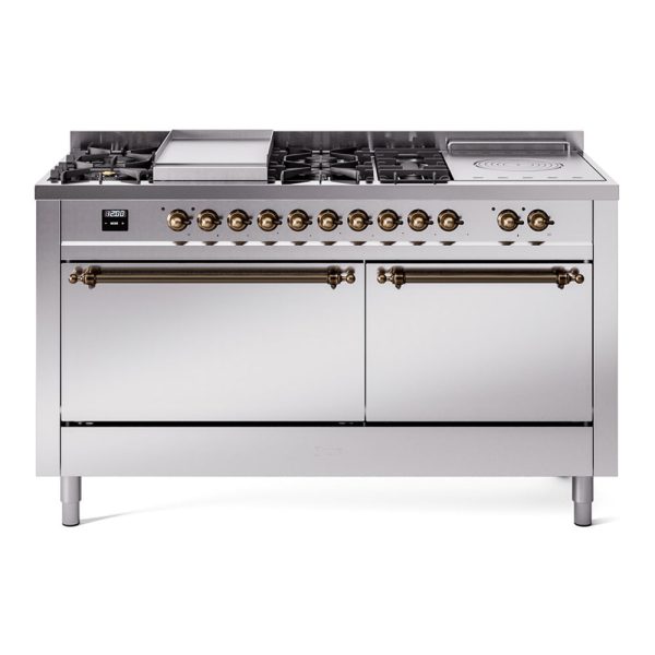 ILVE Nostalgie II 60" Dual Fuel Range with 7 Sealed Burners + Griddle + French Top Solid Door - UP60FSQNMP - Image 30