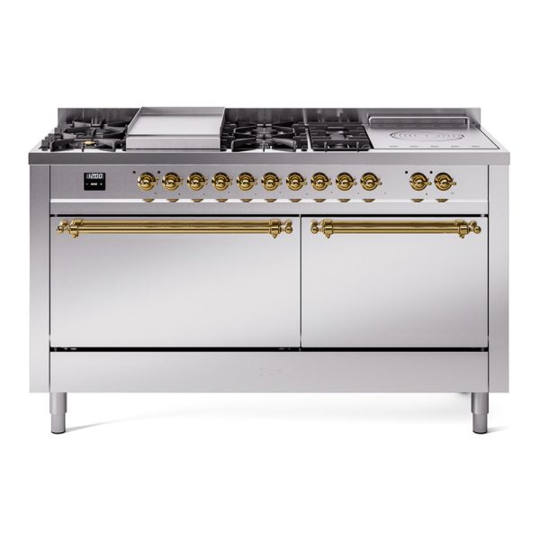 ILVE Nostalgie II 60" Dual Fuel Range with 7 Sealed Burners + Griddle + French Top Solid Door - UP60FSQNMP - Image 32