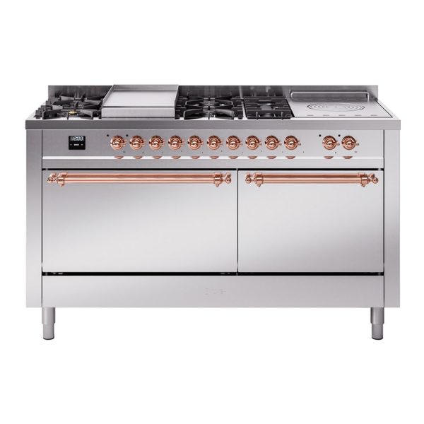 ILVE Nostalgie II 60" Dual Fuel Range with 7 Sealed Burners + Griddle + French Top Solid Door - UP60FSQNMP - Image 33