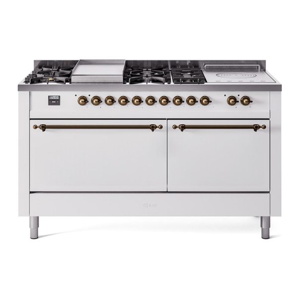 ILVE Nostalgie II 60" Dual Fuel Range with 7 Sealed Burners + Griddle + French Top Solid Door - UP60FSQNMP - Image 34