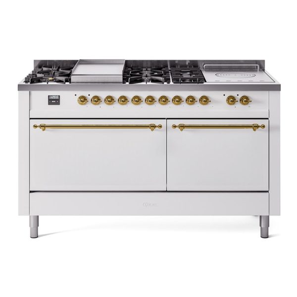 ILVE Nostalgie II 60" Dual Fuel Range with 7 Sealed Burners + Griddle + French Top Solid Door - UP60FSQNMP - Image 36