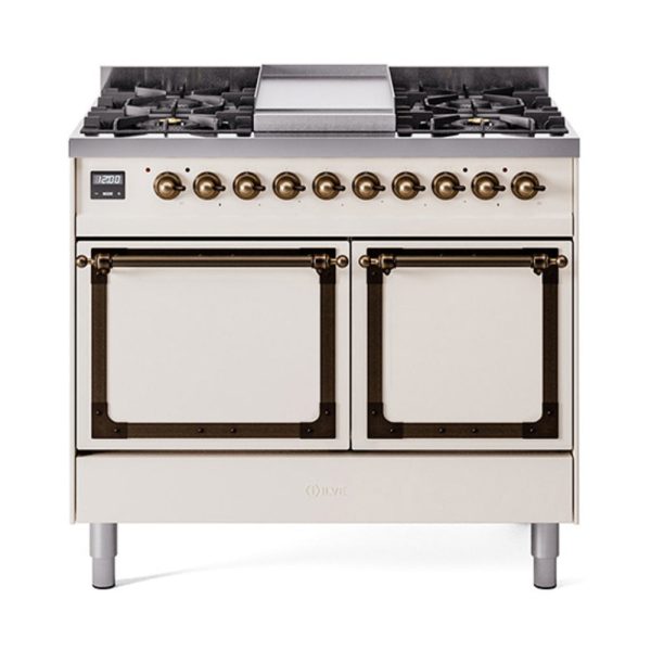ILVE Nostalgie II Noblesse 40?? Dual Fuel Freestanding Range 6 Sealed Burners + Griddle with Solid Door - UND40FQNMP - Image 2