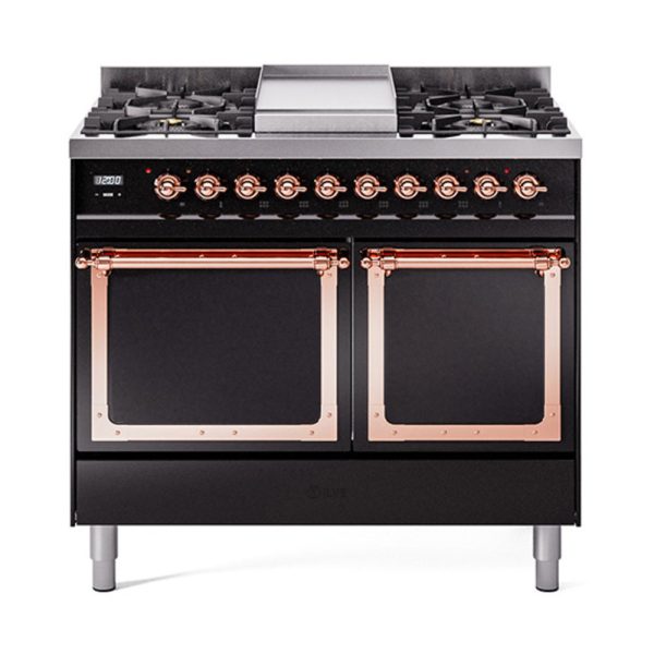 ILVE Nostalgie II Noblesse 40?? Dual Fuel Freestanding Range 6 Sealed Burners + Griddle with Solid Door - UND40FQNMP - Image 12