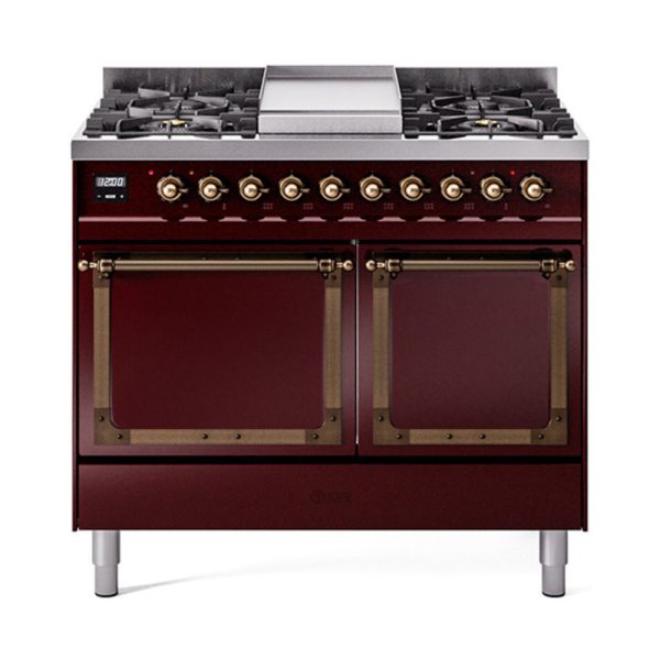 ILVE Nostalgie II Noblesse 40?? Dual Fuel Freestanding Range 6 Sealed Burners + Griddle with Solid Door - UND40FQNMP - Image 14