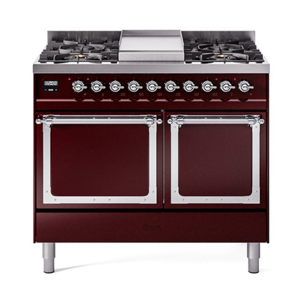 ILVE Nostalgie II Noblesse 40?? Dual Fuel Freestanding Range 6 Sealed Burners + Griddle with Solid Door - UND40FQNMP - Image 15