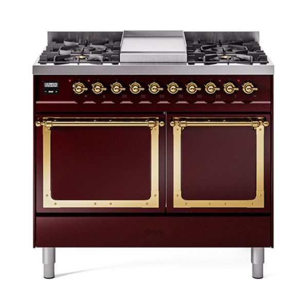 ILVE Nostalgie II Noblesse 40?? Dual Fuel Freestanding Range 6 Sealed Burners + Griddle with Solid Door - UND40FQNMP - Image 16