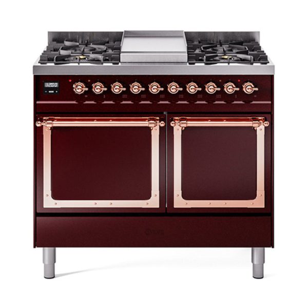 ILVE Nostalgie II Noblesse 40?? Dual Fuel Freestanding Range 6 Sealed Burners + Griddle with Solid Door - UND40FQNMP - Image 17