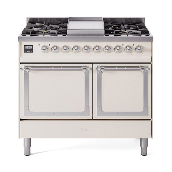 ILVE Nostalgie II Noblesse 40?? Dual Fuel Freestanding Range 6 Sealed Burners + Griddle with Solid Door - UND40FQNMP - Image 3
