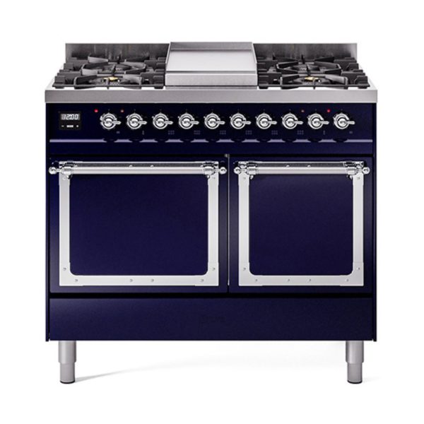 ILVE Nostalgie II Noblesse 40?? Dual Fuel Freestanding Range 6 Sealed Burners + Griddle with Solid Door - UND40FQNMP - Image 23