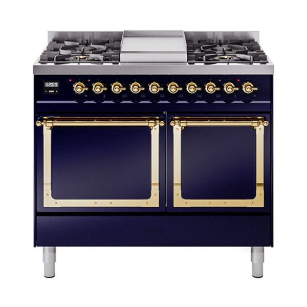 ILVE Nostalgie II Noblesse 40?? Dual Fuel Freestanding Range 6 Sealed Burners + Griddle with Solid Door - UND40FQNMP - Image 24